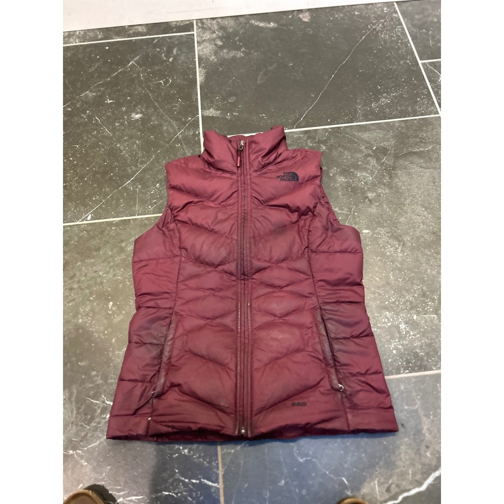 The North Face Aconcagua 550 Down Puffer Vest Burgundy Maroon womens  Small